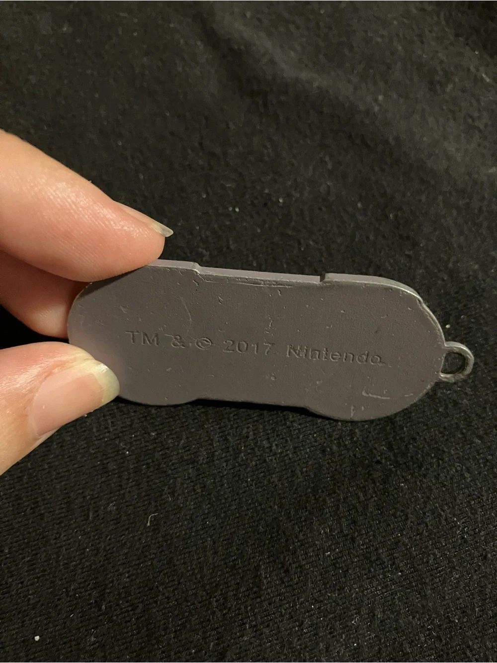 Nintendo Super Nintendo Controller Keychain Charm in Gray and Purple